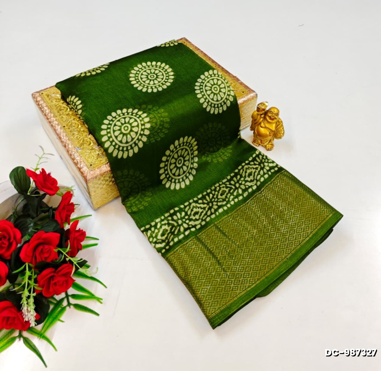 Silver & Copper Zari Woven Soft Cotton Designer Saree